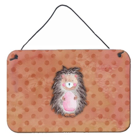 Carolines Treasures Polkadot Hedgehog Watercolor Wall or Door Hanging Prints BB7378DS812